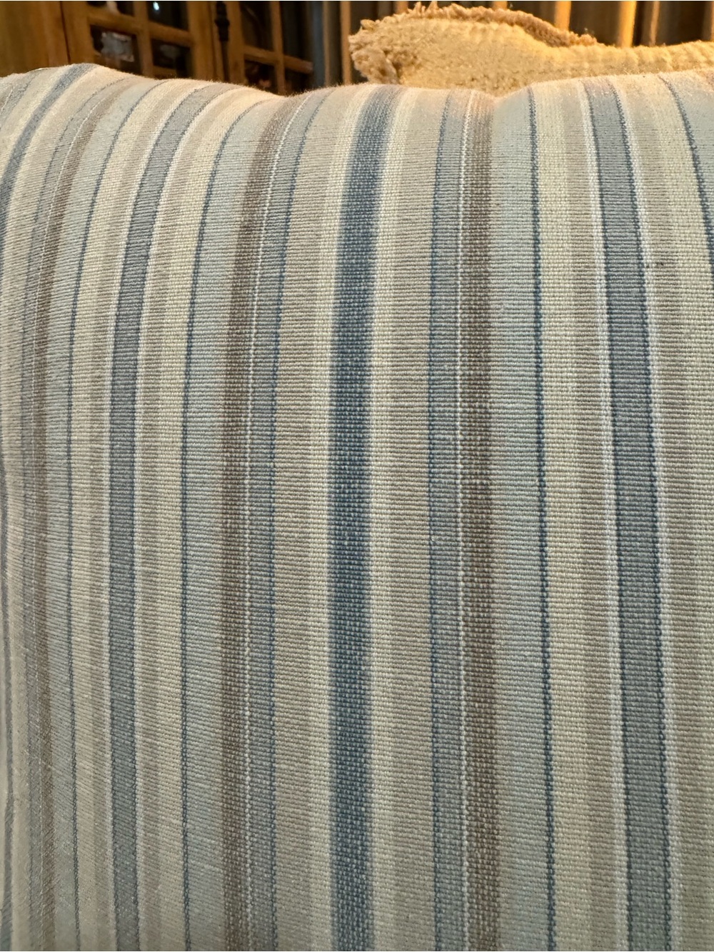Restoration Hardware Blue and Cream Striped Accent Pillow Covers 2, inserts not